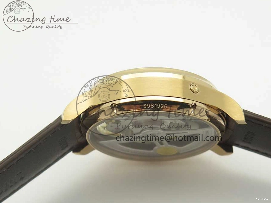 MIROTIME 0211 Portuguese Tourbillon IW504602 RG ZF Best Edition White Dial on Brown Leather Strap Stretchable 7178